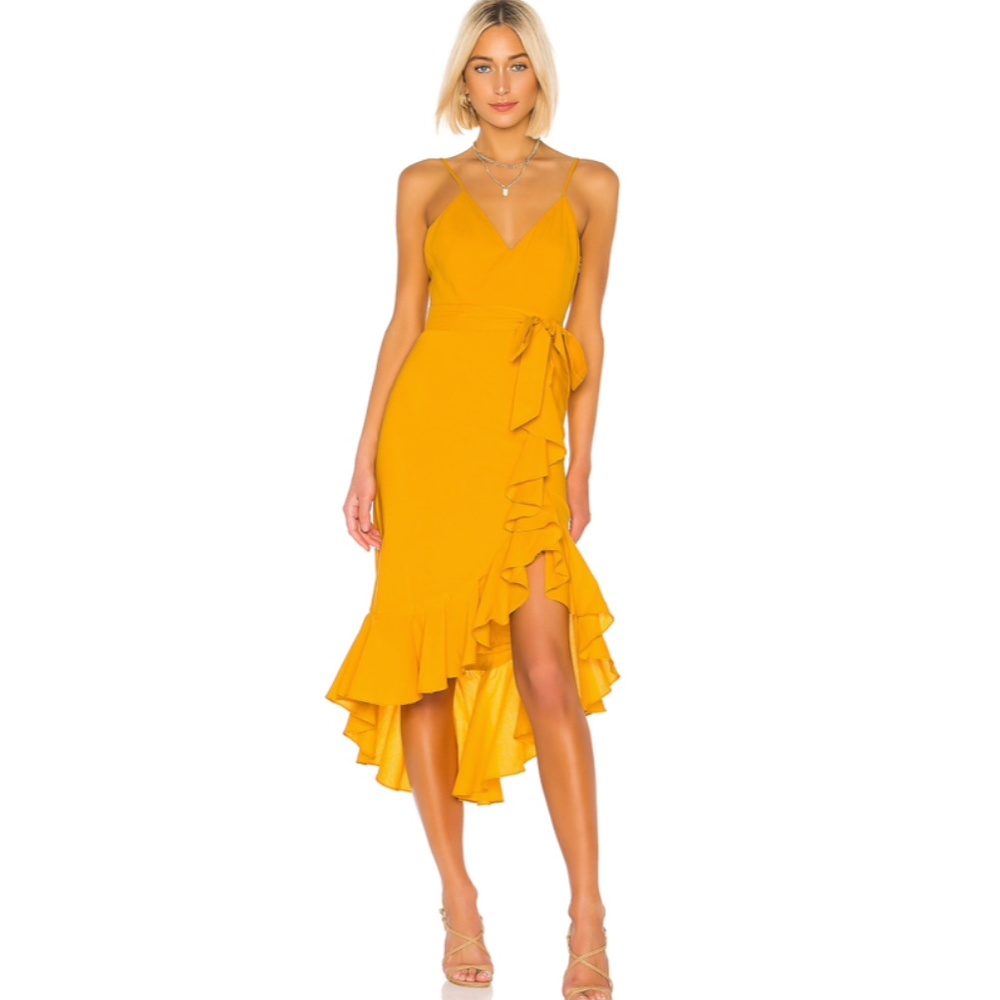 Lovers + Friends Bridget Midi Dress in Sunflower